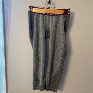 Cropped red and grey gymshark Capri leggings